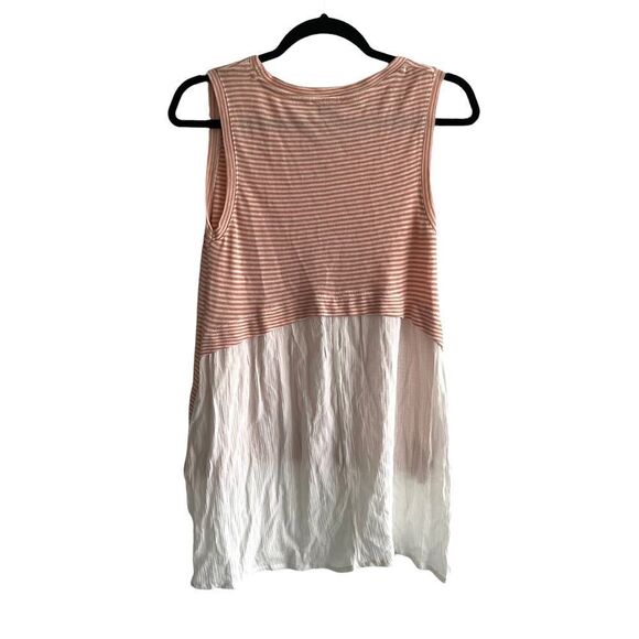 ZARA Sleeveless Striped High Low Tank Top Peach Cream S - Picture 3 of 10